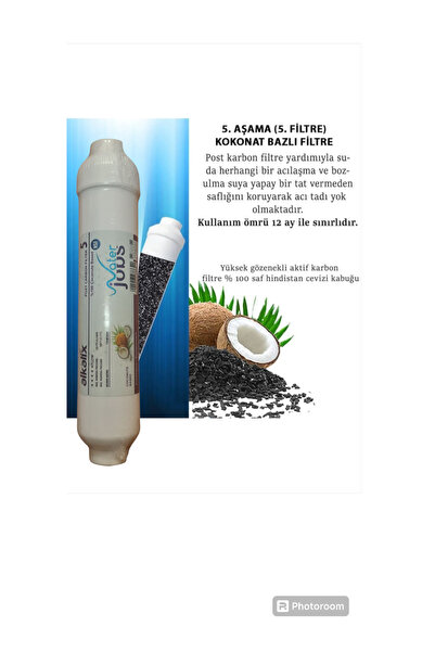 alkalix su arıtma filtresi Post Mineral coconat bazlı ( NSF FDA) ONAYLI