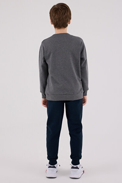 U.S. Polo Assn. Boys' Tracksuit Set – Pomegranate Flower & Anthracite Color, Uspa Printed Sports Model