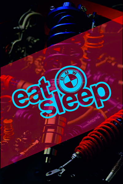 sticker ملصق زجاج السيارة بتصميم EAT SLEEP BMW مقاس 15×8 سم، ملصق هولوغرام JD...