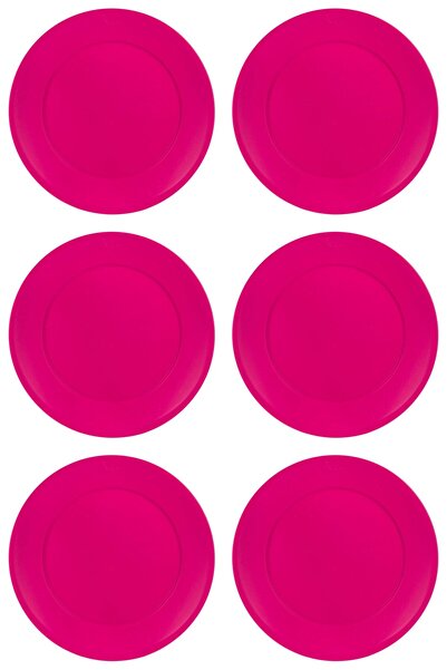 Vervo.ro pentru minți curioase Set of 6 plastic fruit plates, fuchsia, diameter 20 cm