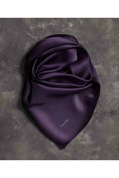 Aker İpek Krep Saten Düz Renk İpek Eşarp