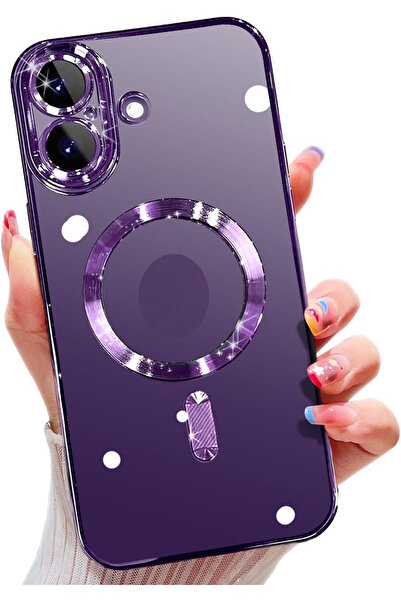 m.tk moveteck Apple iPhone 17 Kılıf Magsafe Wirelles Şarj Destekli Parlak Ren...