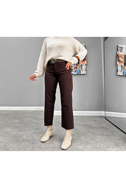 AsiaLife بنطلون جينز مومي بقصة باتشورد بني اللون من إيه سي آي