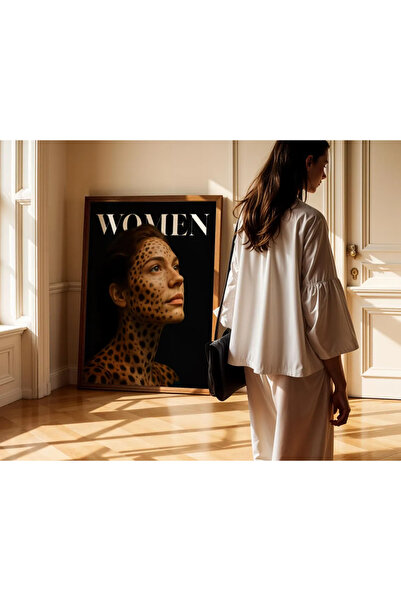 Esci Design Πίνακας με μοτίβο λεοπάρδαλης με κορνίζα - Πίνακας με τάση πολυτε...
