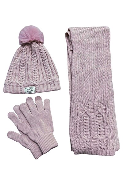 Kitti 9-15 Years Old Girl Scarf Beret Glove 3 Piece Set