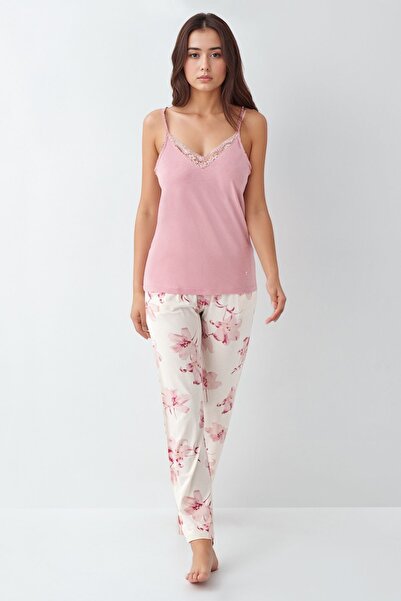 Pierre Cardin Women's Modal Cotton Pink Robe Pajama Set with Socks Gift Qp9K0R5K8R