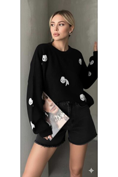 Love Benti Cute Panda Patterned Trendy Knitwear Top with 5 Color Details