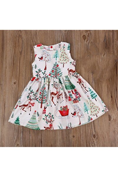 OEM Girls' Christmas Printed dress, 100 cm, 18-24 months