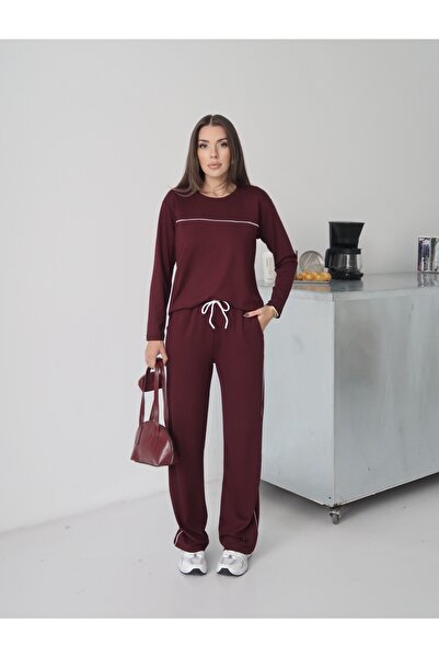 Paw Garage Women's Blake Modal Piping Detailed Top and Bottom Set