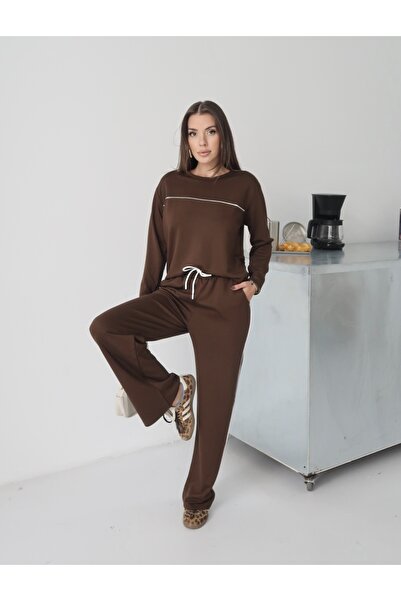 Paw Garage Women's Blake Modal Piping Detailed Top and Bottom Set