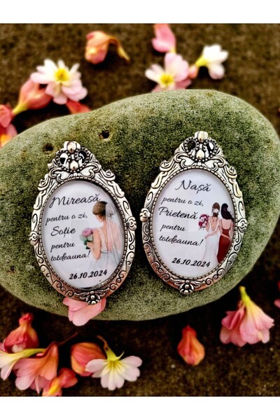 DLC Personalized bouquet brooch set bride and godmother