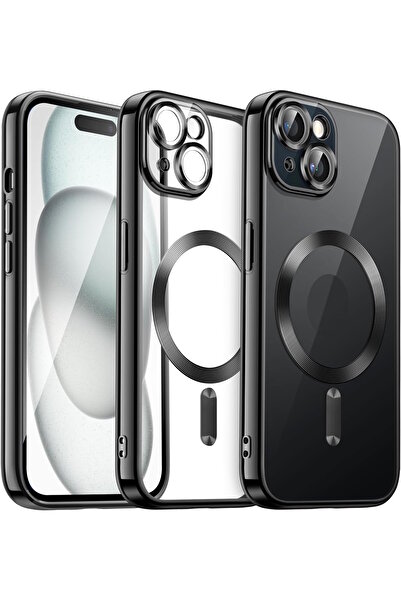 m.tk moveteck Apple iPhone 15 Kılıf Magsafe Wirelles Şarj Destekli Parlak Ren...