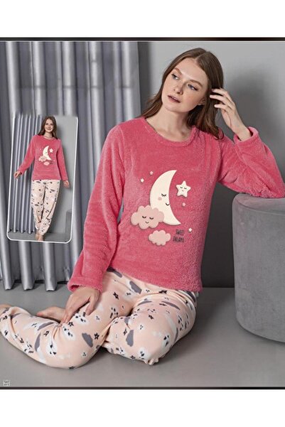 MOPİ Σετ πιτζάμες με μακρυμάνικο, ζεστό και απαλό μοτίβο ζώων με λούτρινο λαι...