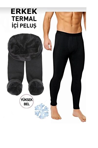 Genel Markalar Erkek İçi Peluş Termal Tayt Kışlık Peluşlu Polarlı Likralı Pol...