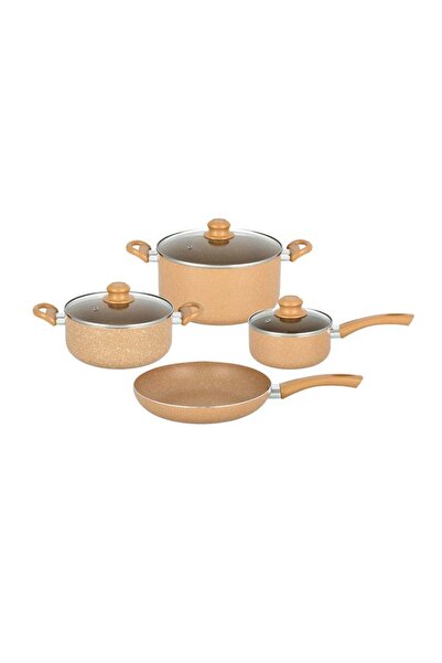 Pentola 7-Piece Granite Cookware Set Light Brown 24x11cm