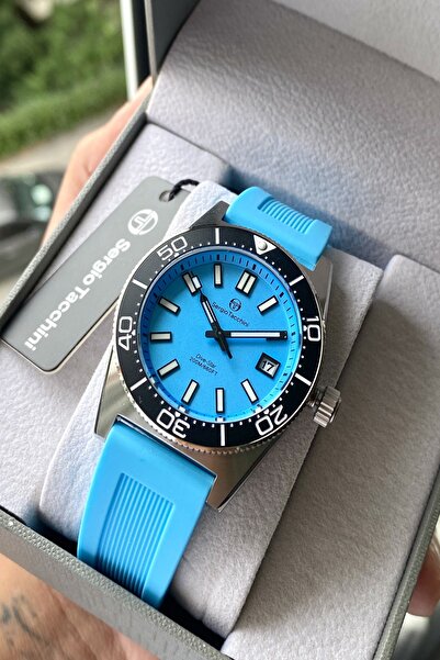 Sergio Tacchini Dive Star Mavi Kadran Mavi Silikon Kordon Erkek Kol Saati