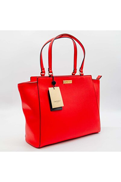 TWINSET - SHOPPER BAG - SAFFIANO RED