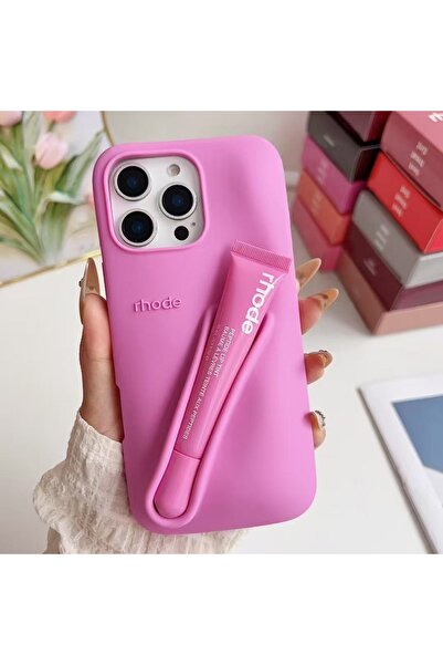 HYPERSOFT Iphone 12 (6.1 inç) Uyumlu Summer Lip Case Ruj Bölmeli Rujlu Kılıf