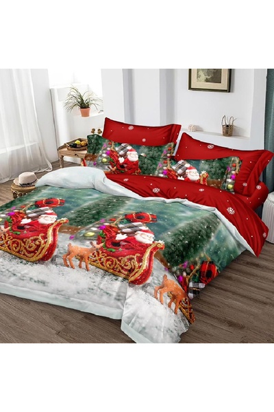 Talis Двойно коледно спално бельо Noel V34 6 части, фино