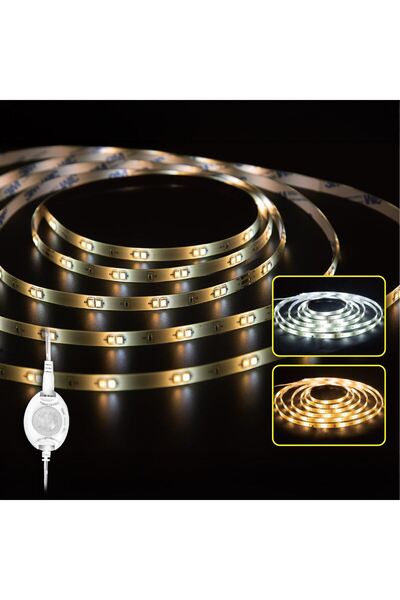 OEM Banda Strip Light Autocolanta cu LED Alb Cald & Rece Senzor de Miscare 6V...