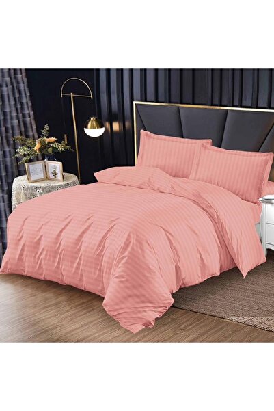 OEM Damask Bed Linen with Elastic 180x200 Bright V8 Coral (Finet)