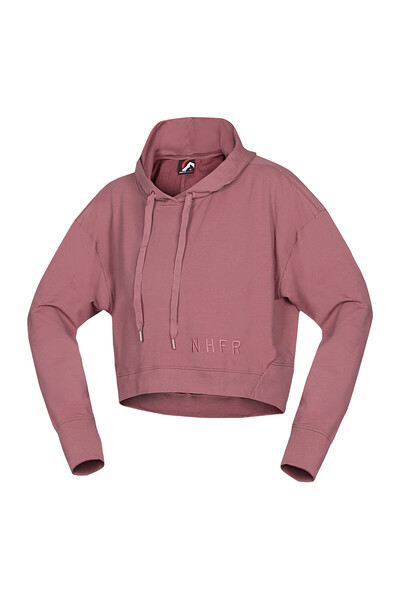 NORTHFINDER Hanorac oversize din bumbac cu gluga dama Ptti oldrose