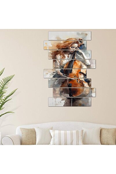 Generic Wall panel of a woman playing the violin - 24152 - divided into eight pieces