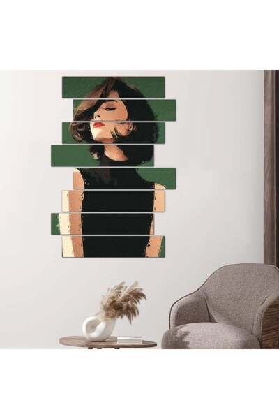 Generic لوحه جداريه رسمة فنية لإمرأة - ٢٤٥٨٨ - مقسمه ثمانية قطع