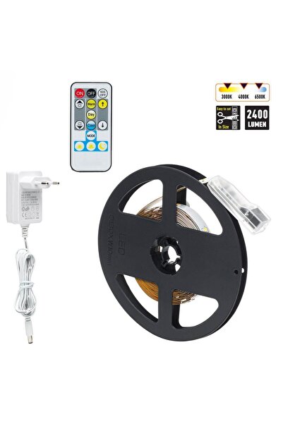 OEM Αυτοκόλλητη Ταινία LED με Λευκό Φως και Τηλεχειριστήριο 12V - 5 μέτρα