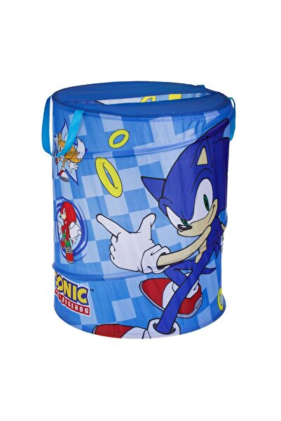 OEM Cos Textil Pliabil Albastru Sonic pentru Jucarii Ø46x57cm