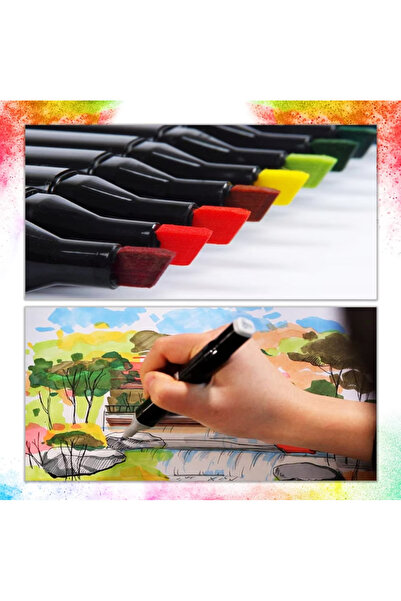 zola Set of 168 markers, 2-headed thin and thick marker, storage bag, multicoloured