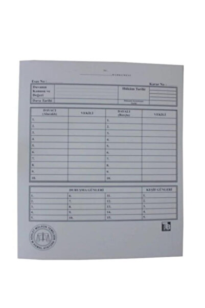 Turuncu Beyaz Mahkeme Dava İcra Avukat Dosyası Beyaz 25'li