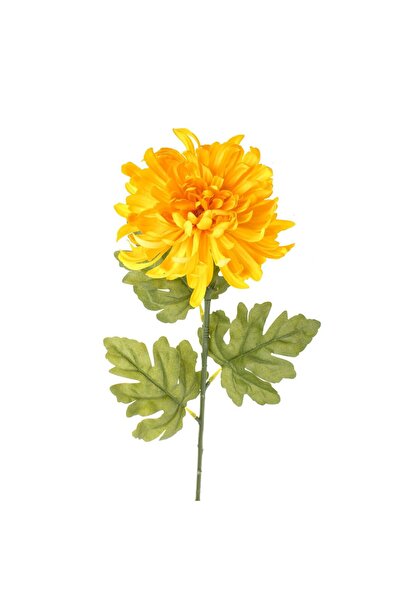 OEM Τεχνητό Λουλούδι με Μακρύ Στέλεχος, Κίτρινο Χρυσάνθεμο, 85 εκατοστά