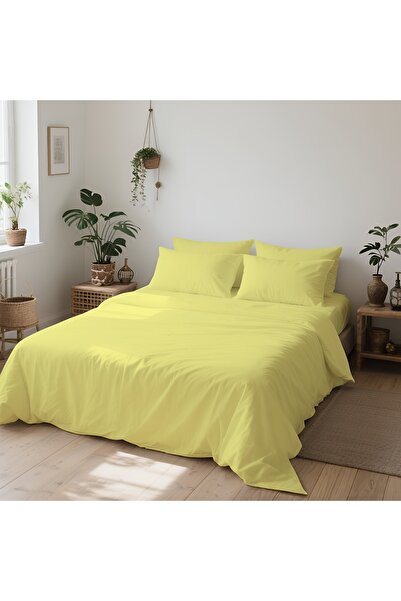kesenegore 4 Piece Elastic Sheet Cotton Ranforce Fabric Double Duvet Cover Set