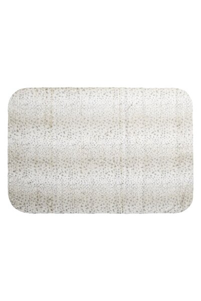 OEM Covoras Decorativ din Imitatie de Blana Bej cu Model Dots 130x90cm