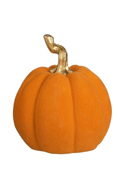 OEM Decorative Polyresin Pumpkin with Golden Tail Ø10x12cm