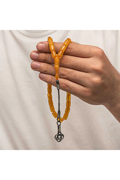 Gumush Silver Kazaz Tasseled Tight Amber Rosary