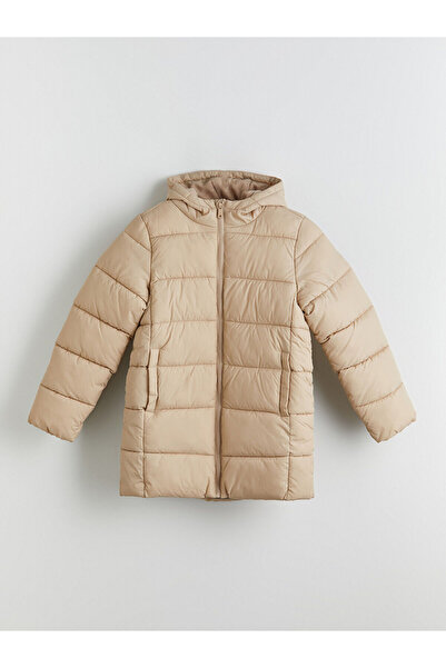 LC Waikiki LCW Kids Bej cu glugă Palton gonflabil pentru băiat W58619Z4