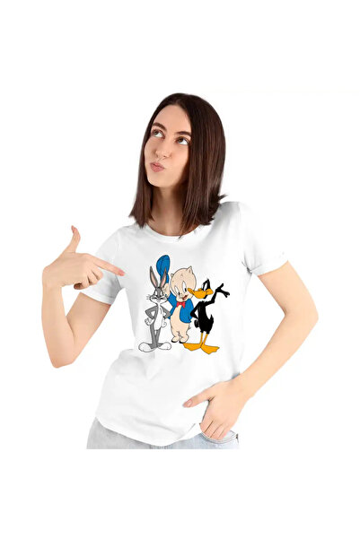 OEM Tricou Femei Daffy Duck Bugs Bunny Porky Pig