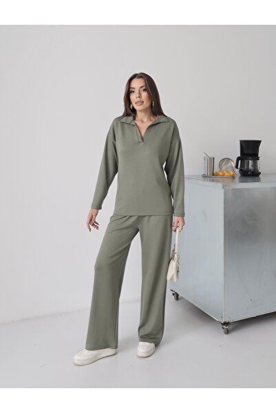 Paw Garage Kadın Lora Modal Polo Yaka Alt-Üst Takım