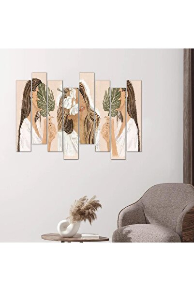 Generic لوحه جداريه رسمة ثلاثة فتيات - ٢٤٥٤٥ - مقسمه ثمانية قطع