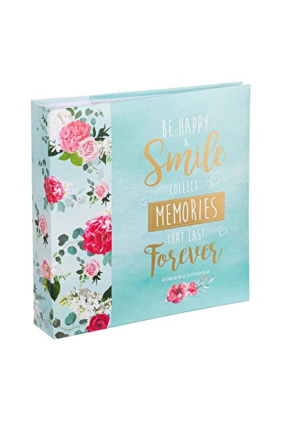 OEM Πράσινο Άλμπουμ Φωτογραφιών με Λουλούδια 22,5x22εκ. (200 θέσεις)