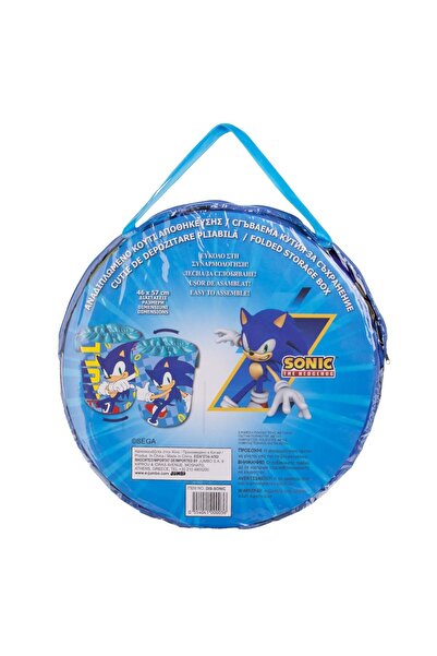 OEM Cos Textil Pliabil Albastru Sonic pentru Jucarii Ø46x57cm