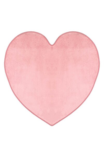 OEM Decorative Faux Fur Rug Pink Heart 90x90cm