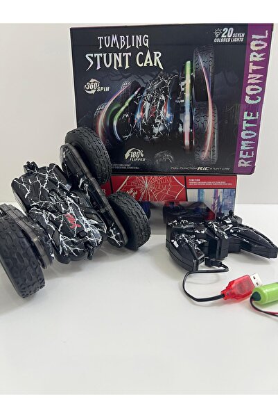 KİNKU Çift Taraflı Işıklı Şarjlı Akrobat RC Araba 360° Takla Atan Kumandalı Oyuncak Araba