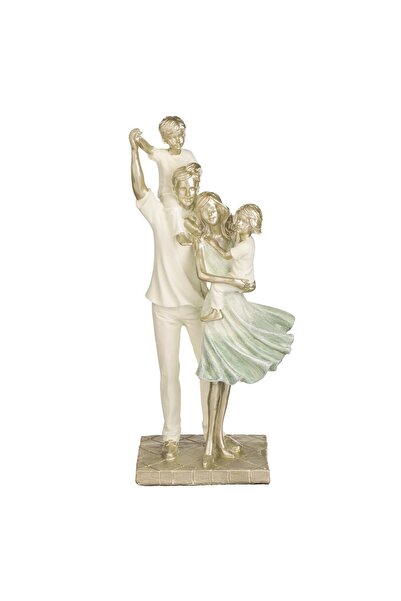 OEM Polyresin Family Figurine with Beige Gold Details 12x8x28cm