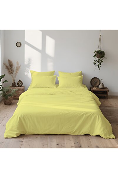 kesenegore 4 Piece Elastic Sheet Cotton Ranforce Fabric Double Duvet Cover Set