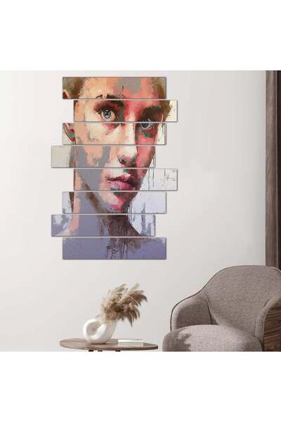 Generic لوحه جداريه رسمة فنية لإمرأة - ٢٤٥٧٨ - مقسمه ثمانية قطع