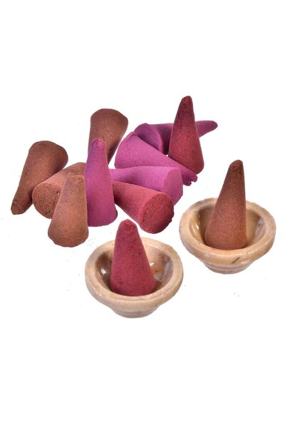 OEM Καφέ Αρωματικοί Κώνοι με Άρωμα Σανδαλόξυλου & Βάση - 100 τεμάχια