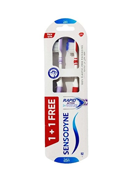 Sensodyne 2 Piece Rapid Action Soft Toothbrush Multicolour